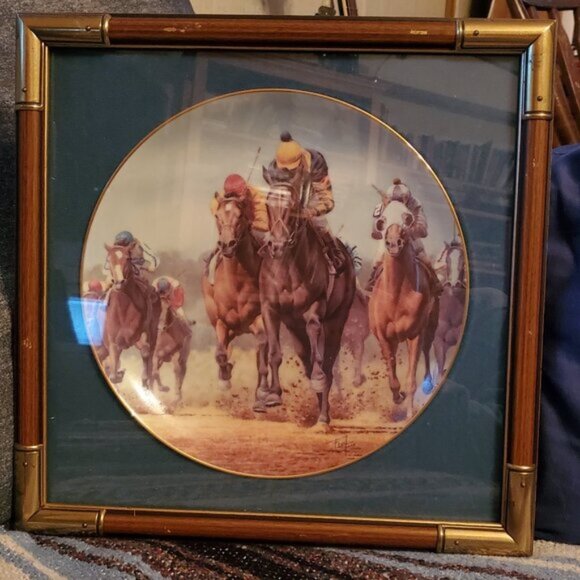 Fred Stone Seattle Slew Kentucky Derby limited edition framed collectors plate - Picture 8 of 8